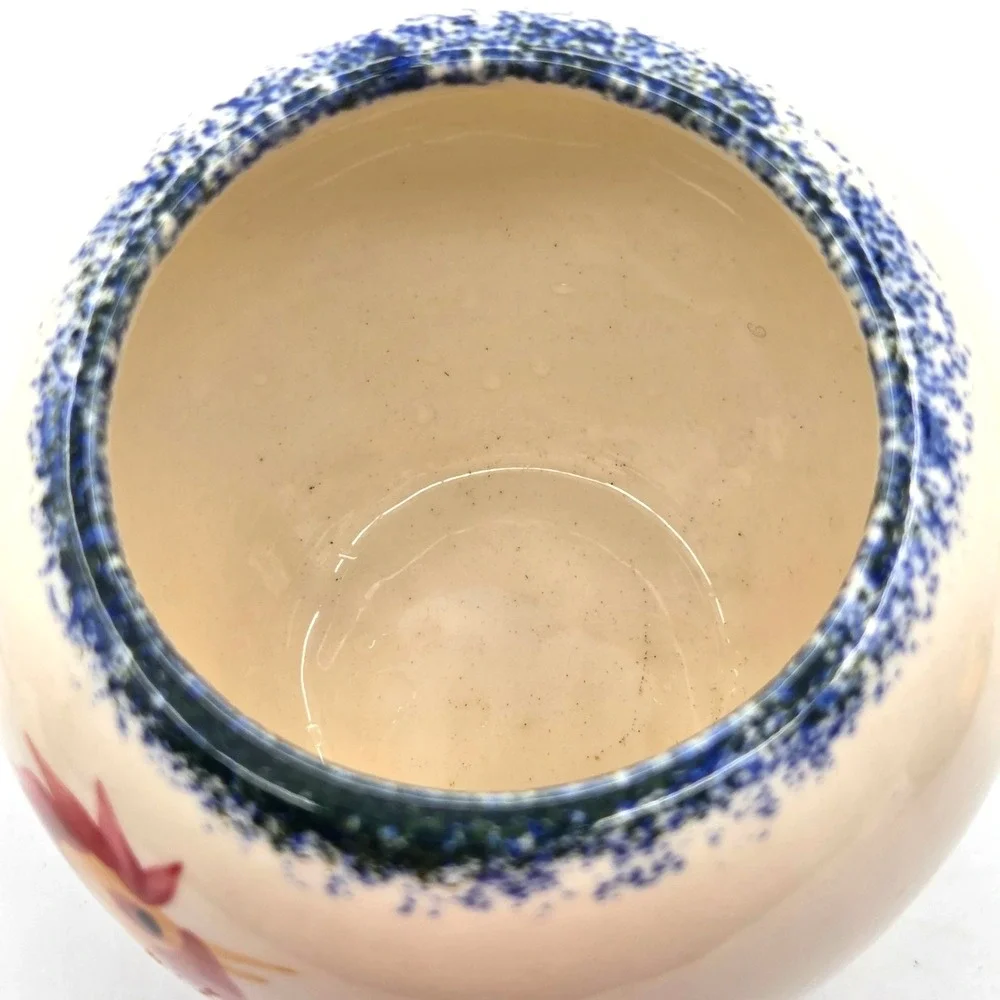 Emerson Creek Pottery Rooster Creamer and Sugar with Lid Hand Painted VINTAGE